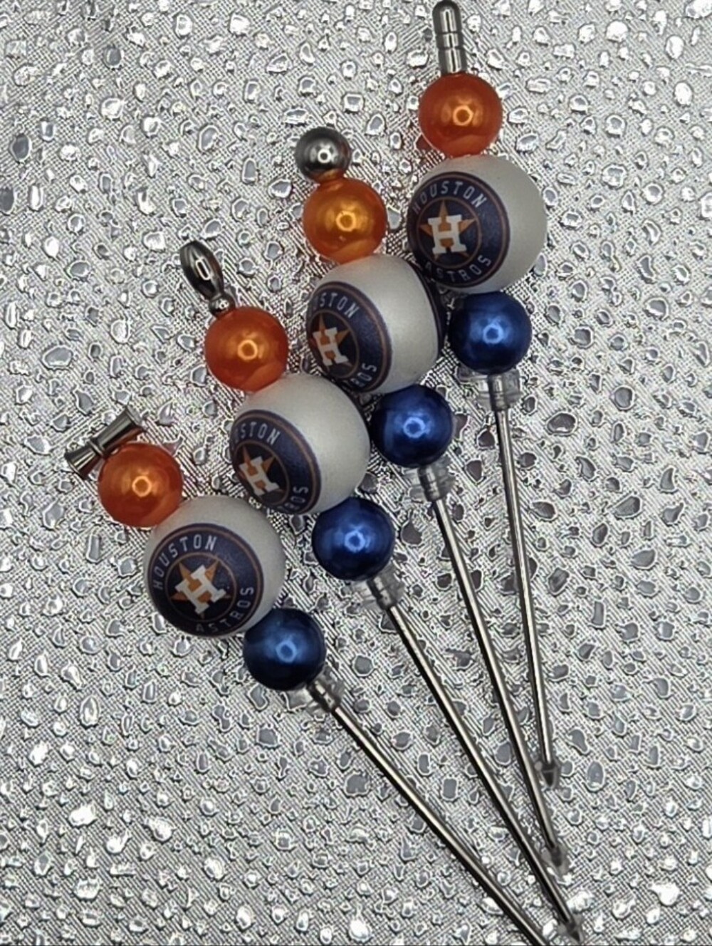 Houston Astros Themed Charcuterie Picks - Orange and Blue Decorative Skewers